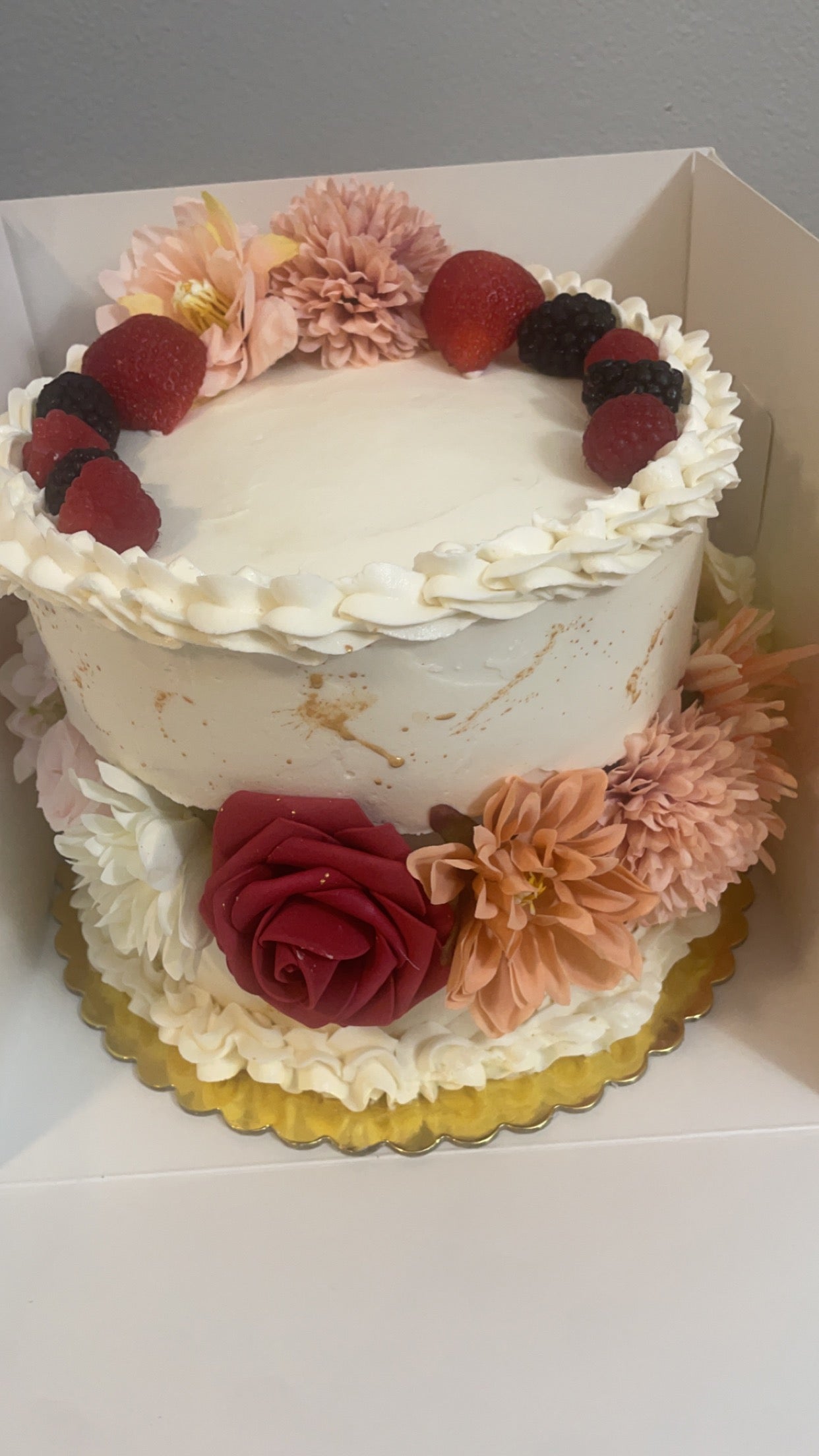 Custom Cake With Floral Center