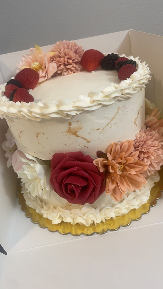 Custom Cake With Floral Center