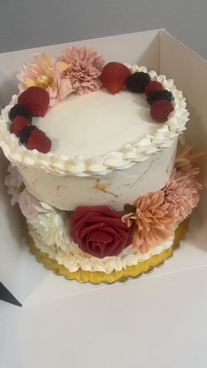Custom Cake With Floral Center