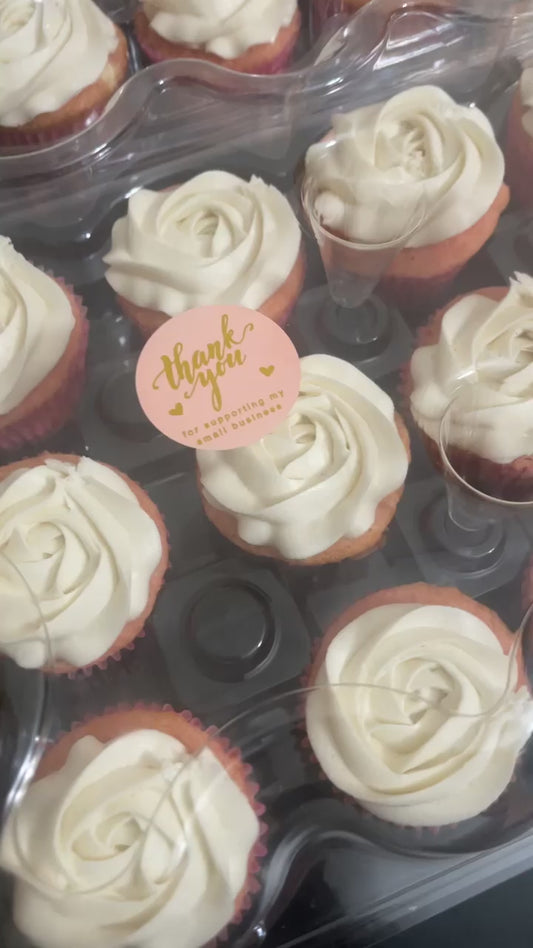 White Chocolate Strawberry  Cupcakes 12ct